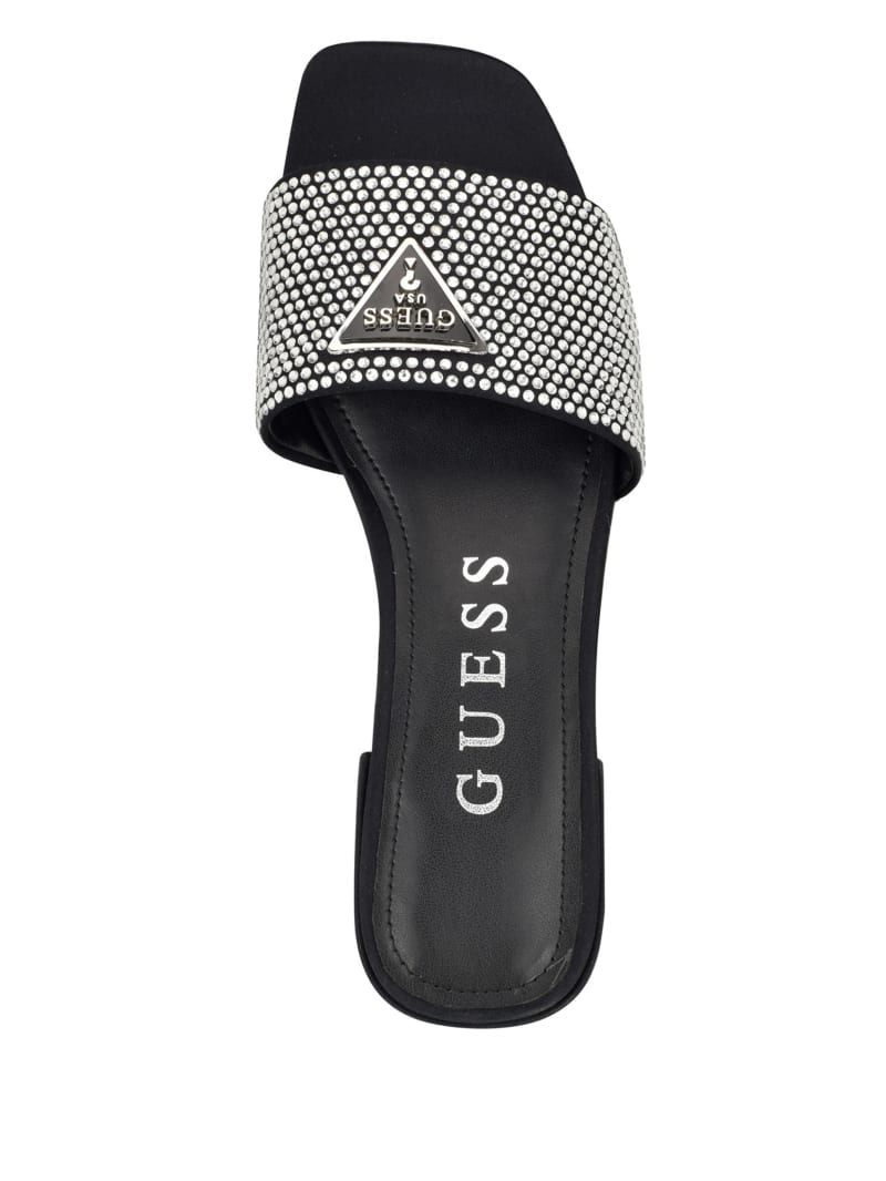 Guess Tamed Triangle Rhinestone Sandals - Black 002 Guess Tamed Triangle Rhinestone Sandals - Black 002
