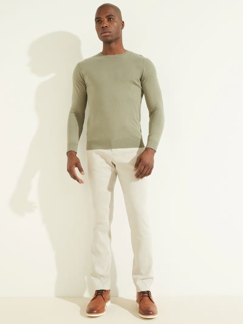 Guess Essential Crewneck Sweater - Mossy Green Guess Essential Crewneck Sweater - Mossy Green