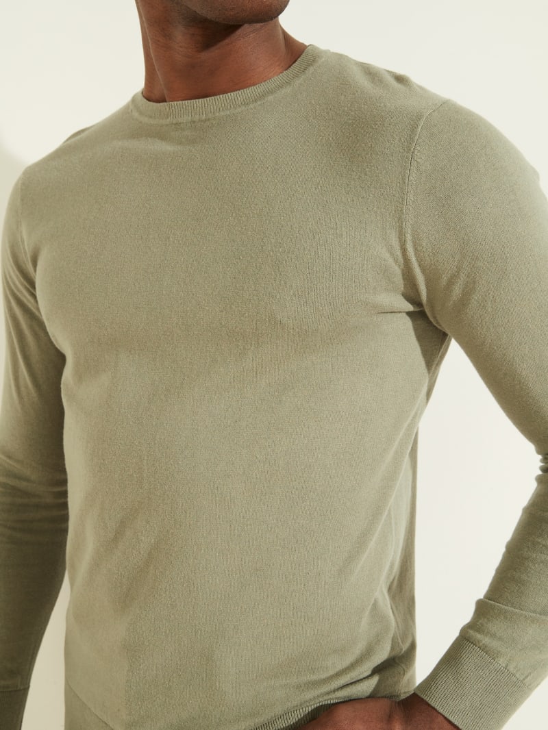 Guess Essential Crewneck Sweater - Mossy Green Guess Essential Crewneck Sweater - Mossy Green
