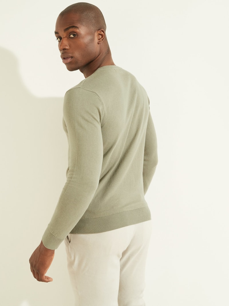 Guess Essential Crewneck Sweater - Mossy Green Guess Essential Crewneck Sweater - Mossy Green