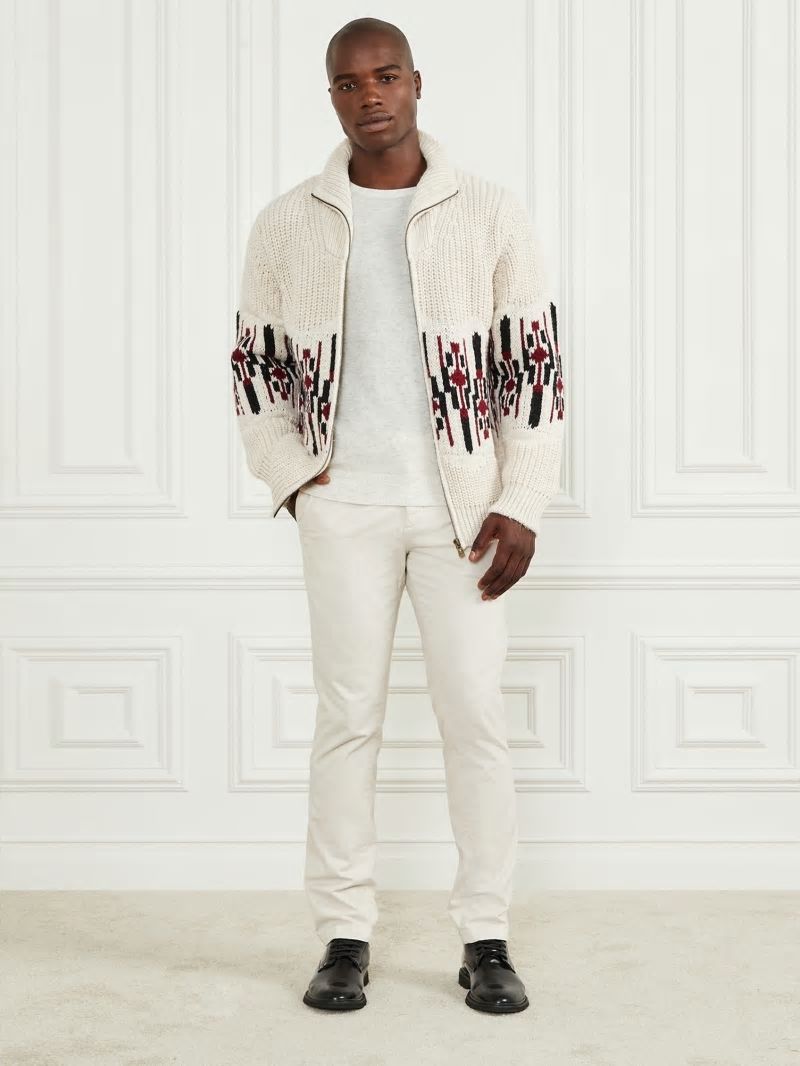 Guess Jacquard High Neck Cardigan - Dreamy Moon Guess Jacquard High Neck Cardigan - Dreamy Moon