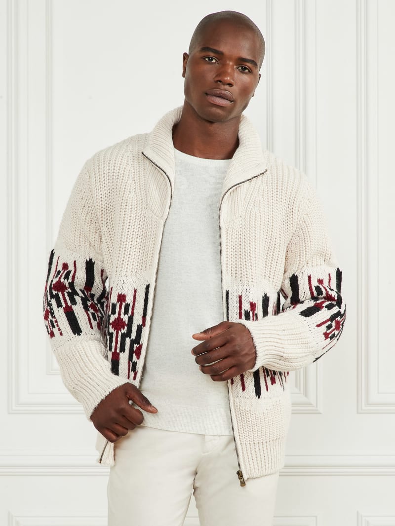 Guess Jacquard High Neck Cardigan - Dreamy Moon Guess Jacquard High Neck Cardigan - Dreamy Moon