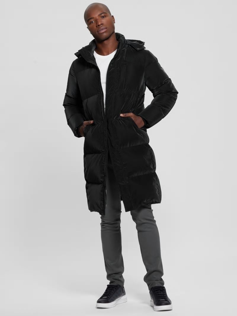 Guess Space Longline Down Jacket - Black Guess Space Longline Down Jacket - Black