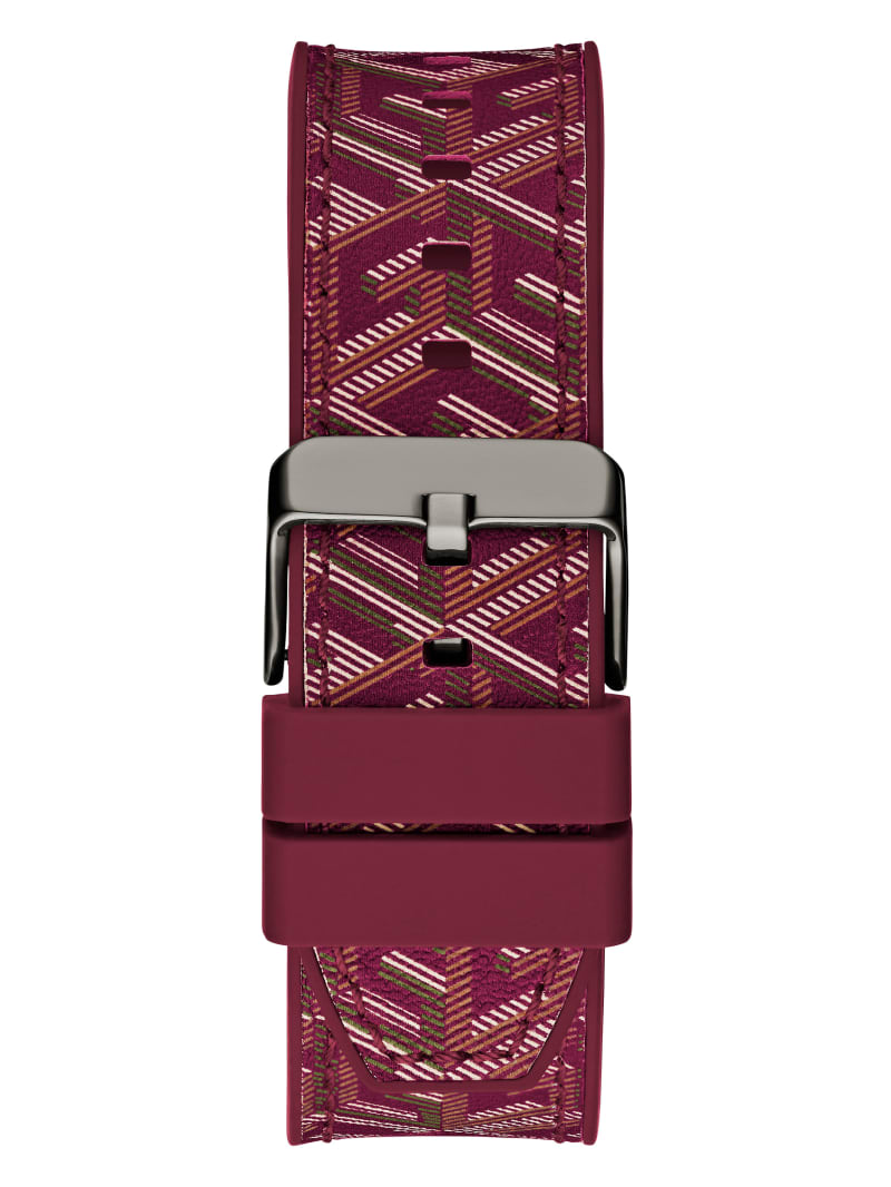Guess G-Cube Red Leather Multifunction Watch - Burgundy Guess G-Cube Red Leather Multifunction Watch - Burgundy