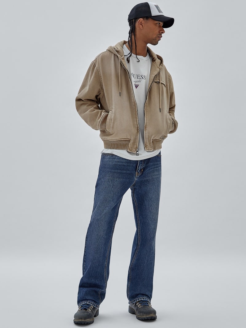 Guess GUESS Originals Canvas Worker Hoodie - Washed Brown Canvas Guess GUESS Originals Canvas Worker Hoodie - Washed Brown Canvas
