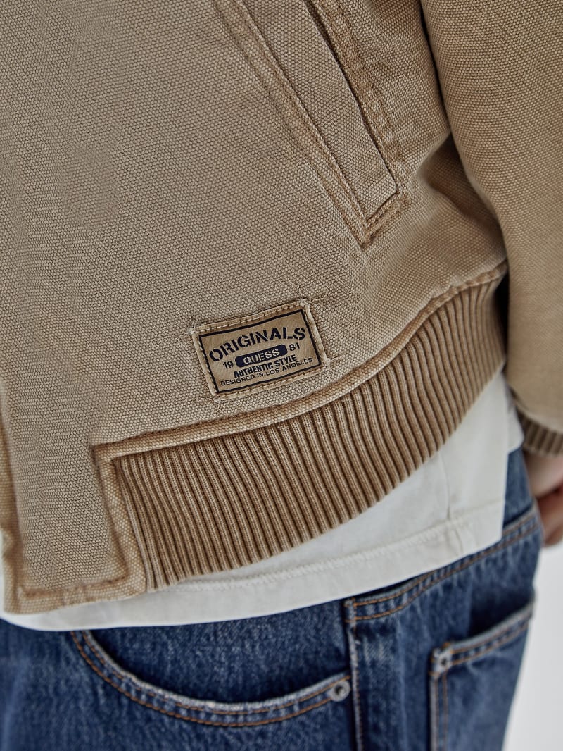 Guess GUESS Originals Canvas Worker Hoodie - Washed Brown Canvas Guess GUESS Originals Canvas Worker Hoodie - Washed Brown Canvas