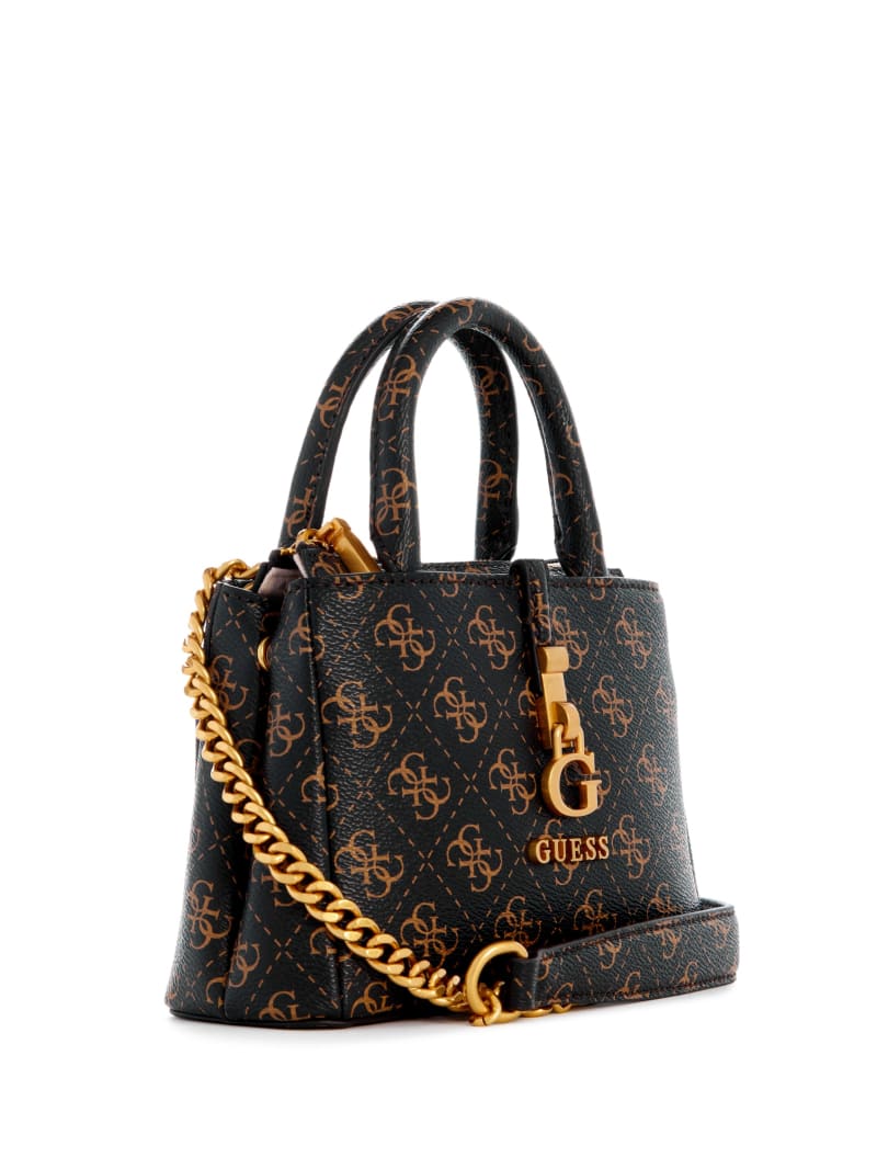 Guess James Quattro G Mini Satchel - Brown Multi Guess James Quattro G Mini Satchel - Brown Multi