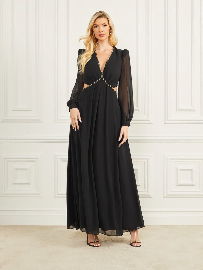 Guess Ursula Mesh Gown - Black Guess Ursula Mesh Gown - Black