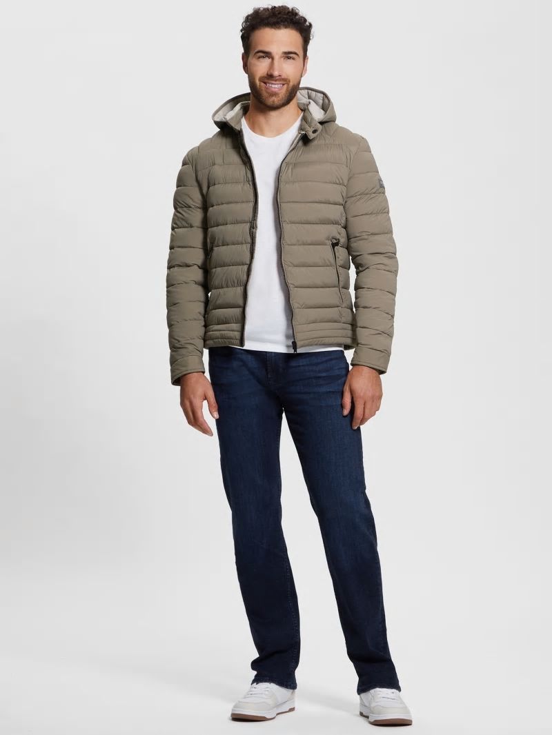 Guess Eco Tech-Stretch Hooded Jacket - Walnut Shell Guess Eco Tech-Stretch Hooded Jacket - Walnut Shell