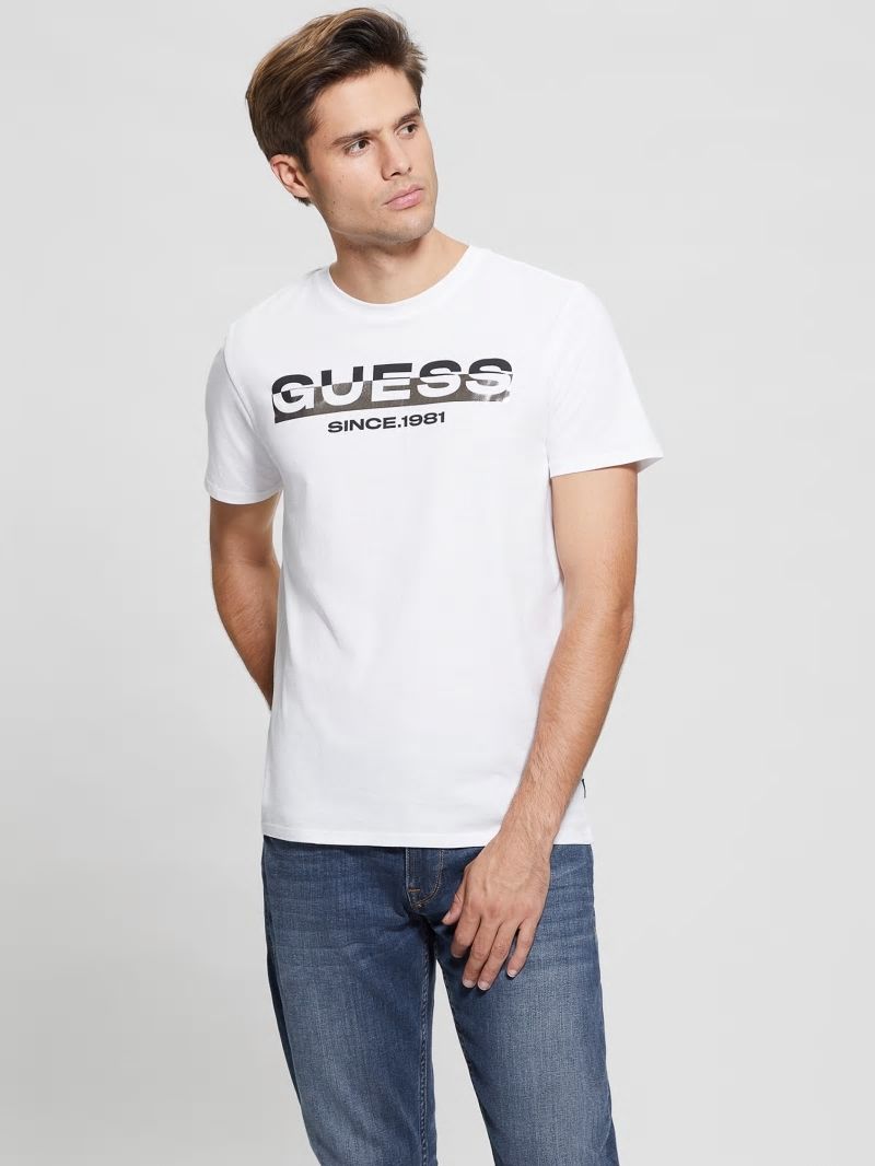 Guess Eco Metallic-Accented Tee - Pure White Guess Eco Metallic-Accented Tee - Pure White
