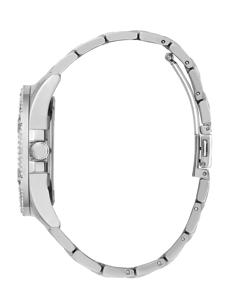 Guess Silver-Tone Rhinestone Cut-Through Watch - Silver Guess Silver-Tone Rhinestone Cut-Through Watch - Silver
