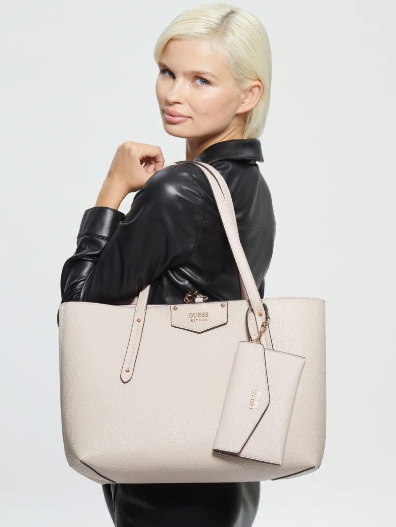 Guess Eco Brenton Tote - Blue Magic N/Chvr W/Rnst Guess Eco Brenton Tote - Blue Magic N/Chvr W/Rnst