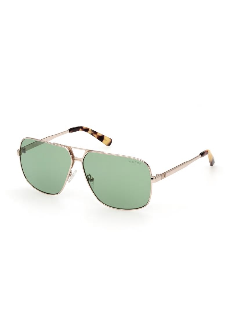 Guess Navigator Sunglasses - Shiny Gold/Green Guess Navigator Sunglasses - Shiny Gold/Green