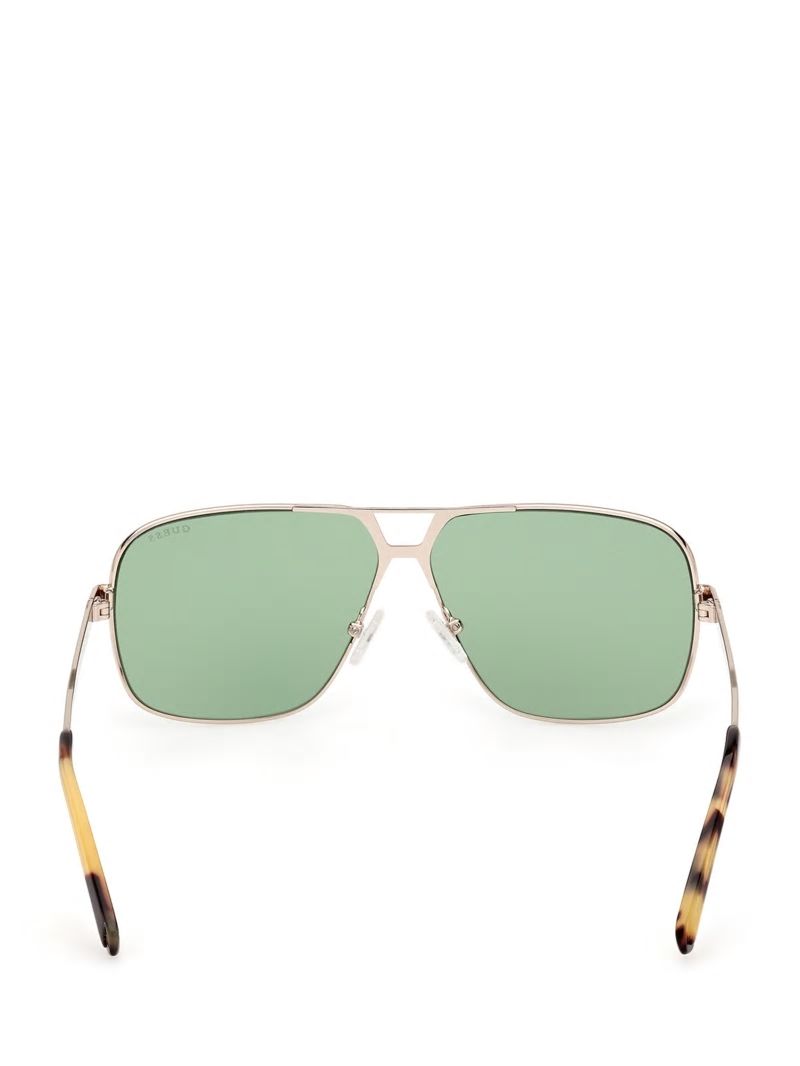 Guess Navigator Sunglasses - Shiny Gold/Green Guess Navigator Sunglasses - Shiny Gold/Green