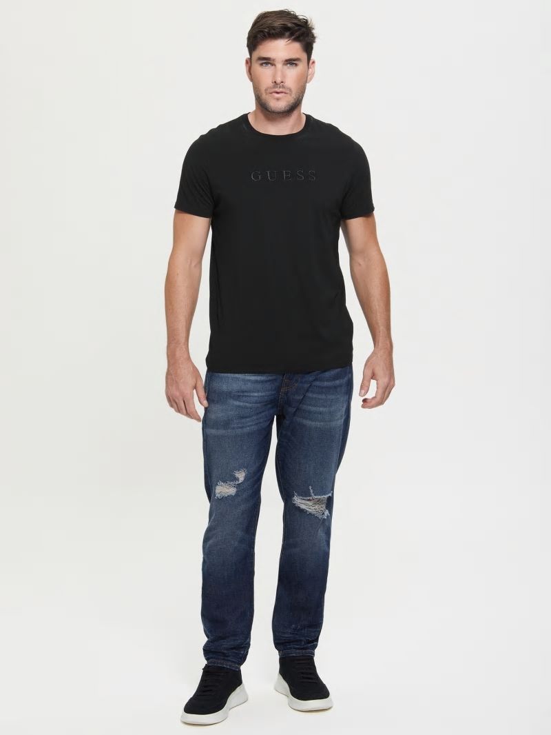 Guess Embroidered Logo Tee - Black Guess Embroidered Logo Tee - Black