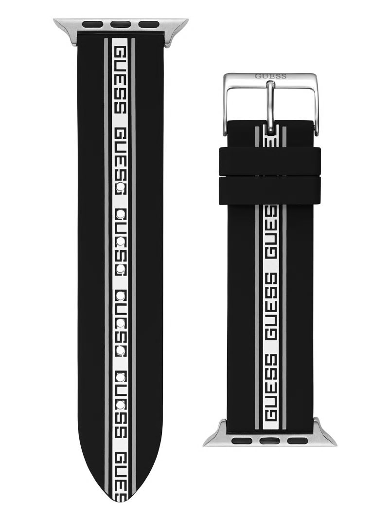 Guess Monogram Tape Black Silicone 42-44 mm Band for Apple Watch® - Black Snakeskin Guess Monogram Tape Black Silicone 42-44 mm Band for Apple Watch® - Black Snakeskin