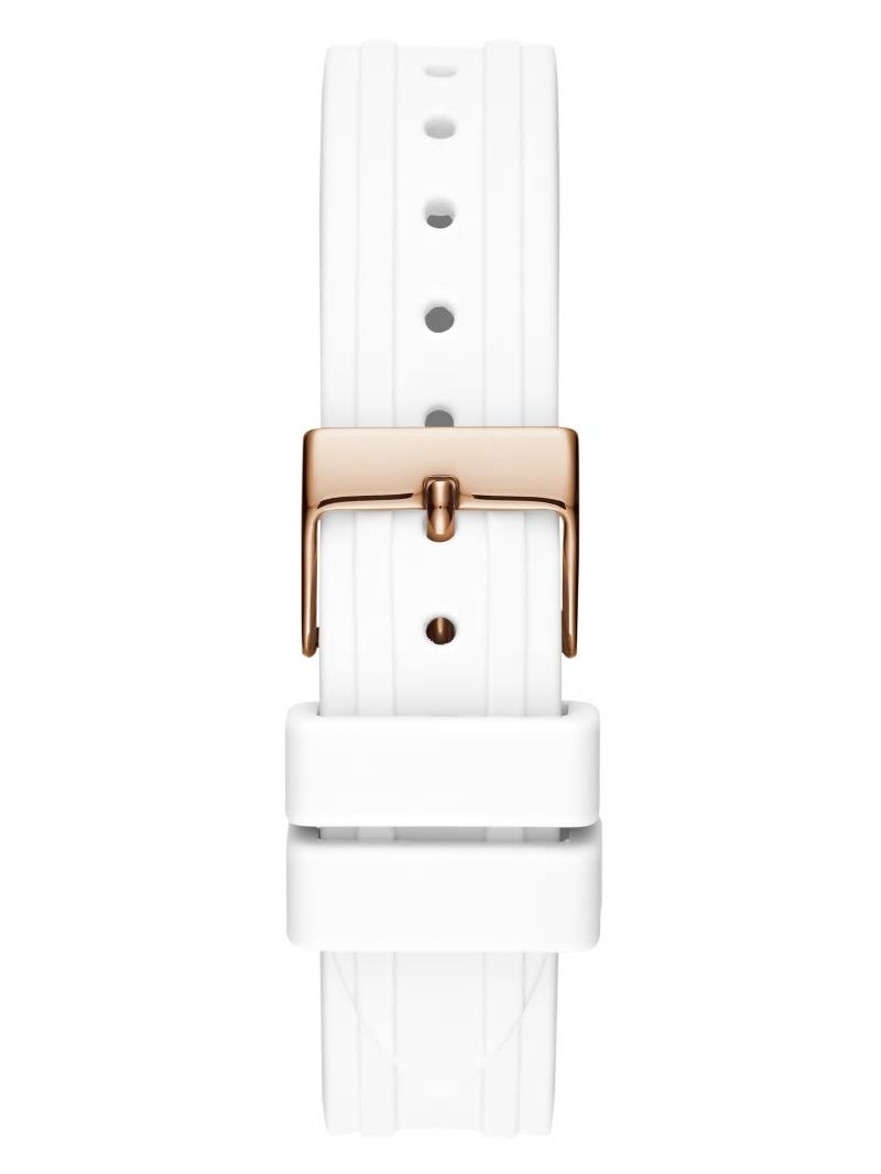 Guess Rose Gold-Tone and White Analog Watch - White Multi Guess Rose Gold-Tone and White Analog Watch - White Multi