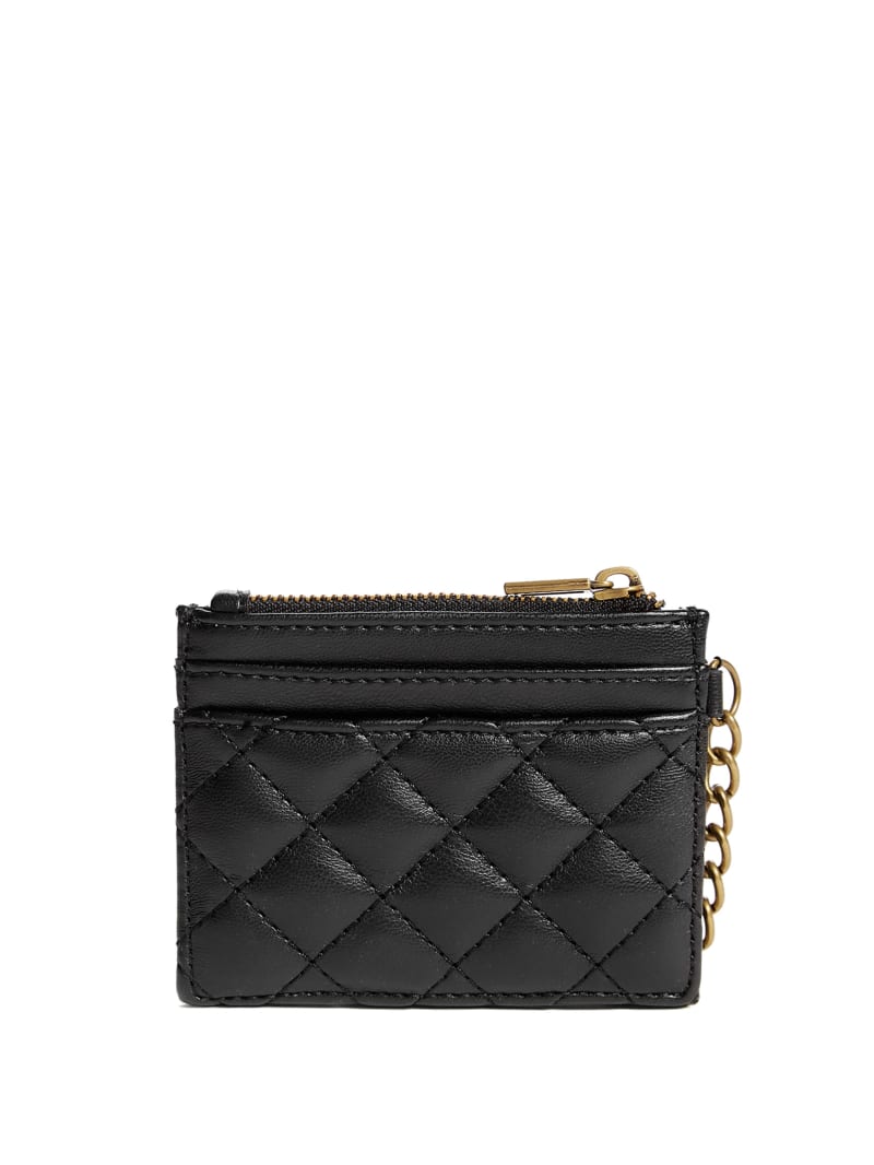 Guess Quilted Card Holder - Black Snakeskin Guess Quilted Card Holder - Black Snakeskin