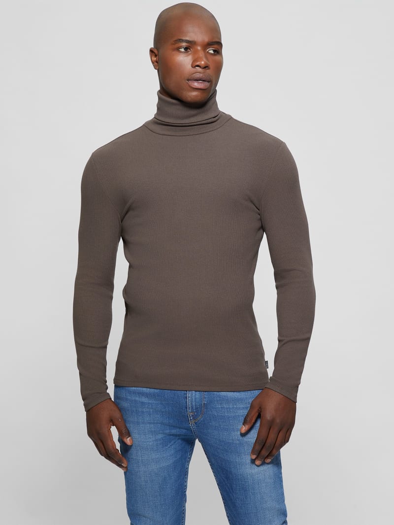 Guess Mateo Turtleneck Tee - Chocolate Brownie Guess Mateo Turtleneck Tee - Chocolate Brownie