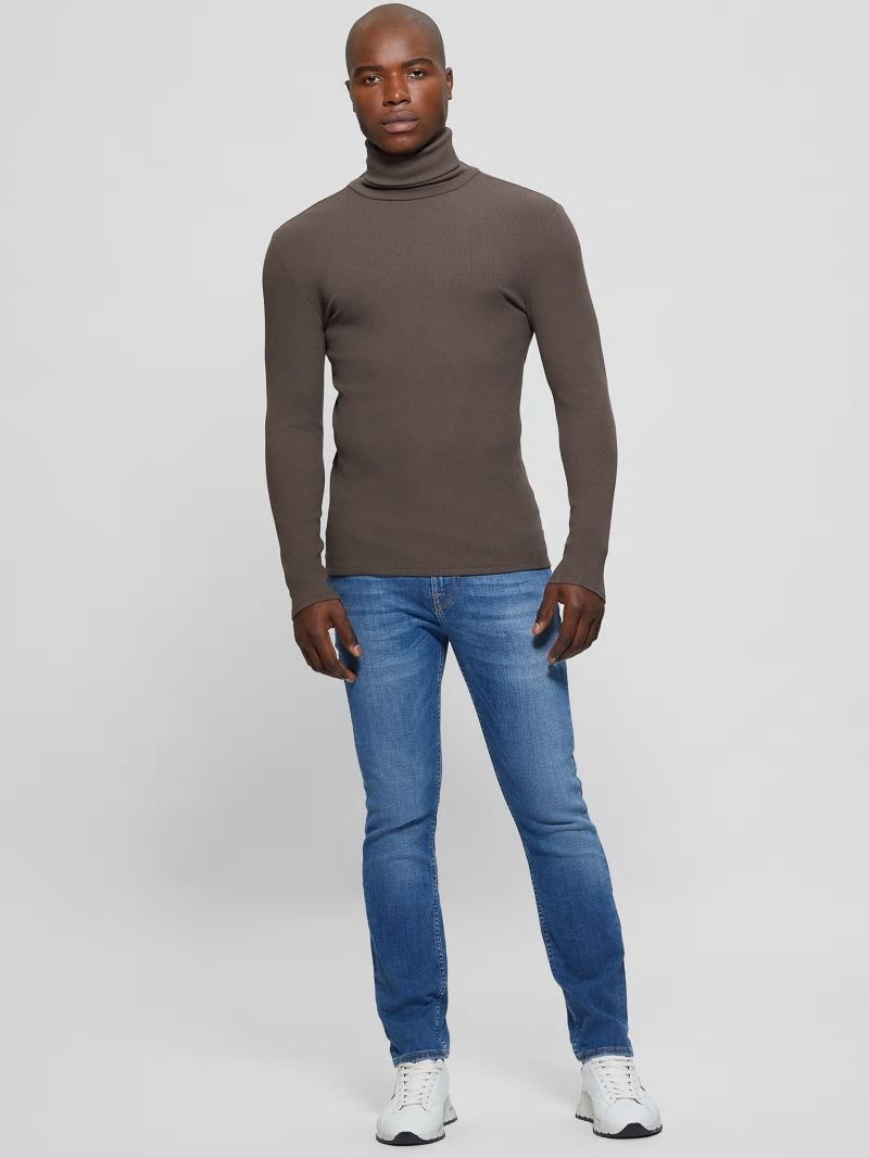 Guess Mateo Turtleneck Tee - Chocolate Brownie Guess Mateo Turtleneck Tee - Chocolate Brownie