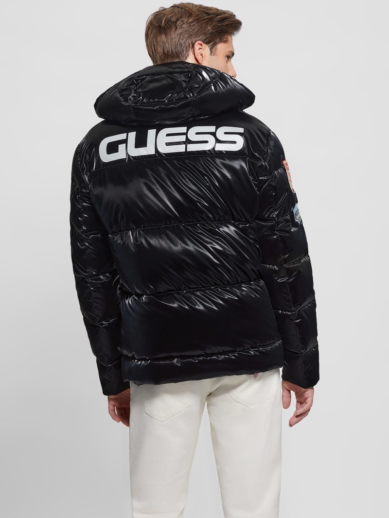 Guess Arctic Patch Puffer Jacket - Jet Black Multi Guess Arctic Patch Puffer Jacket - Jet Black Multi