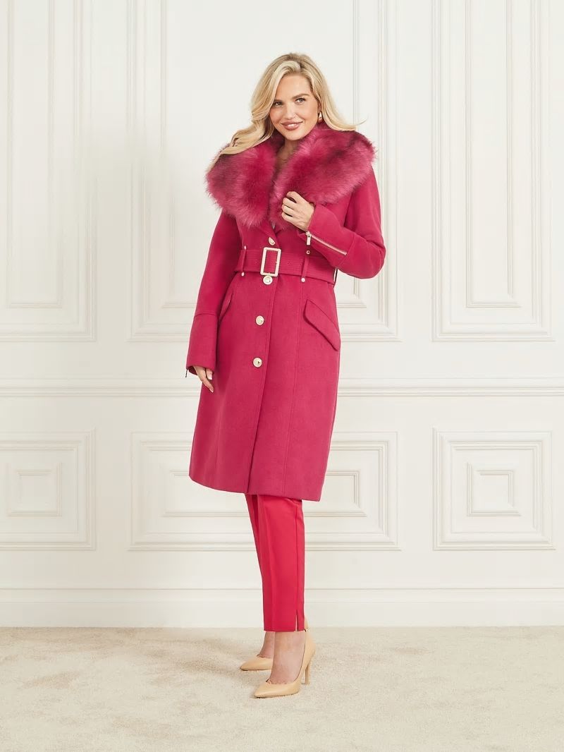 Guess Alice Wool-Blend Coat - Viva Pink Guess Alice Wool-Blend Coat - Viva Pink