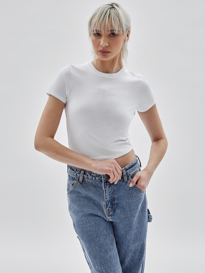 Guess GUESS Originals Logo Baby Tee - Pure White Guess GUESS Originals Logo Baby Tee - Pure White
