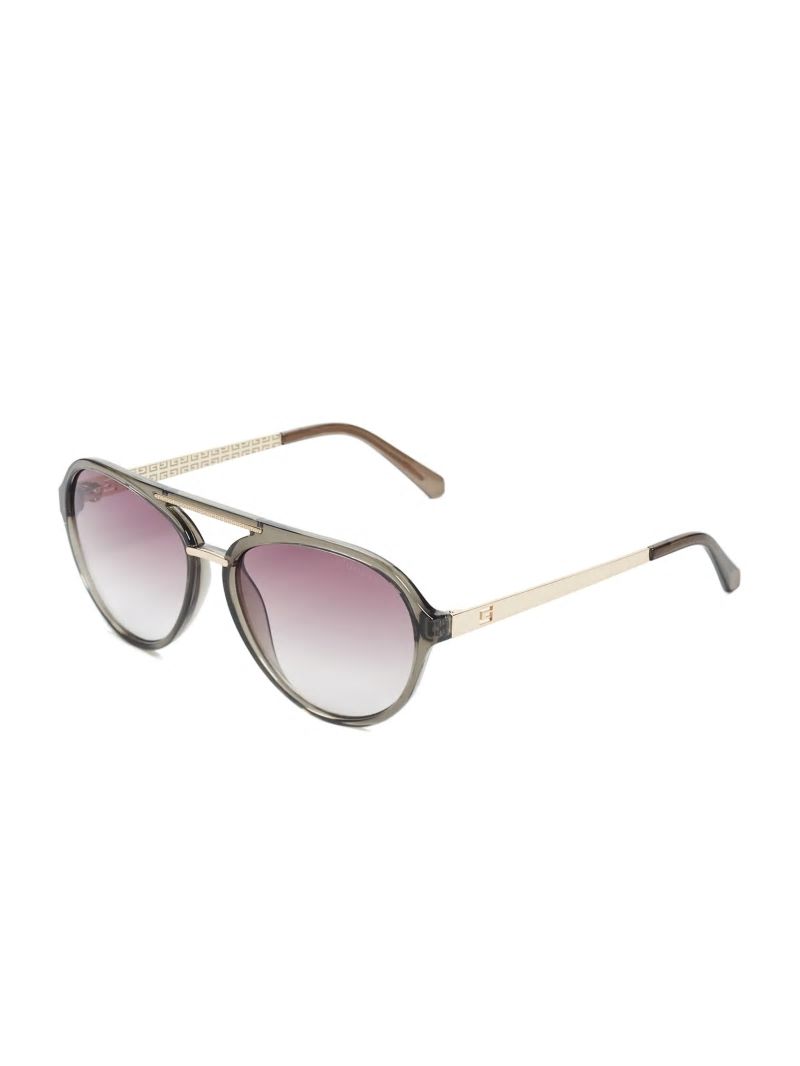 Guess Samuel Logo Aviator Sunglasses - Matte Crystal Grey Frame Guess Samuel Logo Aviator Sunglasses - Matte Crystal Grey Frame