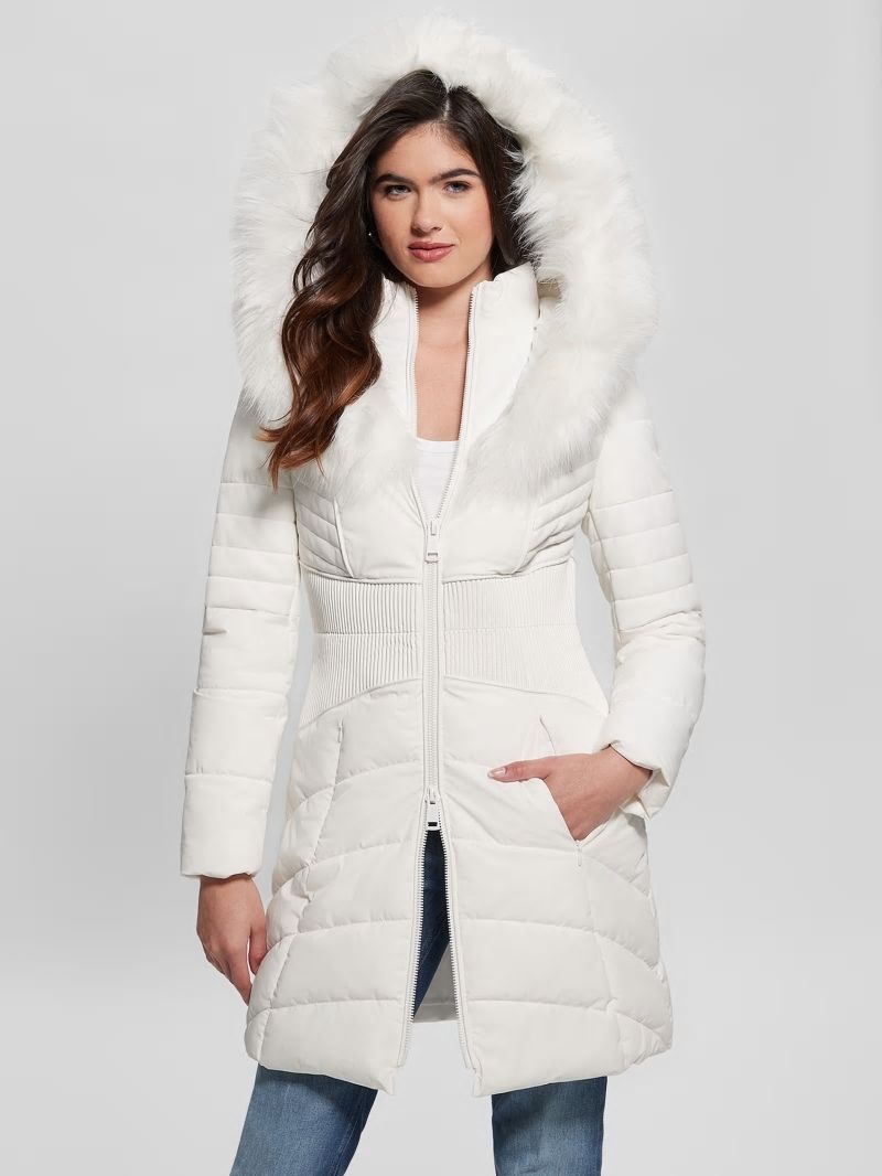 Guess Eco Oxana Quilted Jacket - Pure White Guess Eco Oxana Quilted Jacket - Pure White