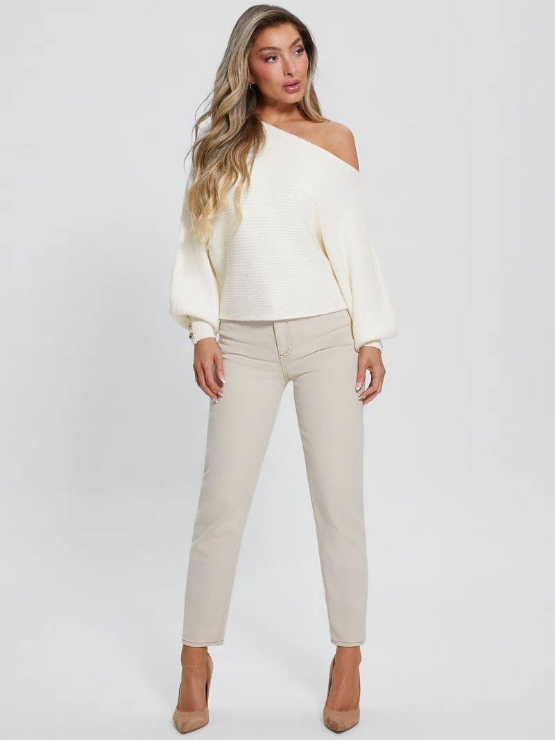 Guess Isadora Off-Shoulder Sweater - Dove White Guess Isadora Off-Shoulder Sweater - Dove White
