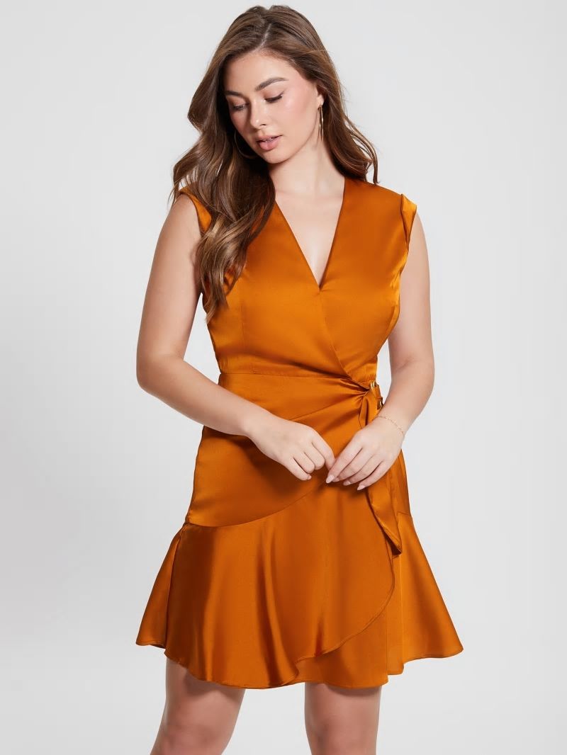 Guess Eco Marlene Satin Dress - Autumn Bloom Guess Eco Marlene Satin Dress - Autumn Bloom