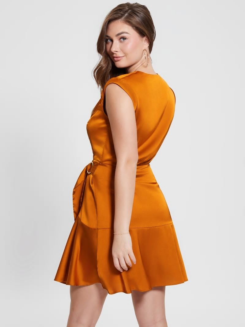 Guess Eco Marlene Satin Dress - Autumn Bloom Guess Eco Marlene Satin Dress - Autumn Bloom