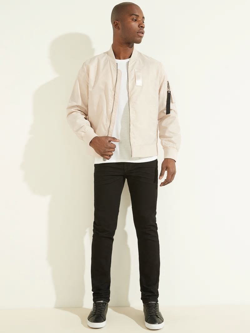 Guess Nylon Flight Jacket - Muted Stone Guess Nylon Flight Jacket - Muted Stone