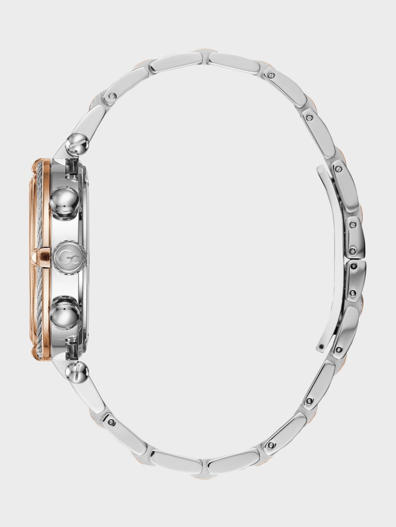Guess Gc Silver and Rose Gold-Tone Multi-Time Zone Watch - Silver Guess Gc Silver and Rose Gold-Tone Multi-Time Zone Watch - Silver