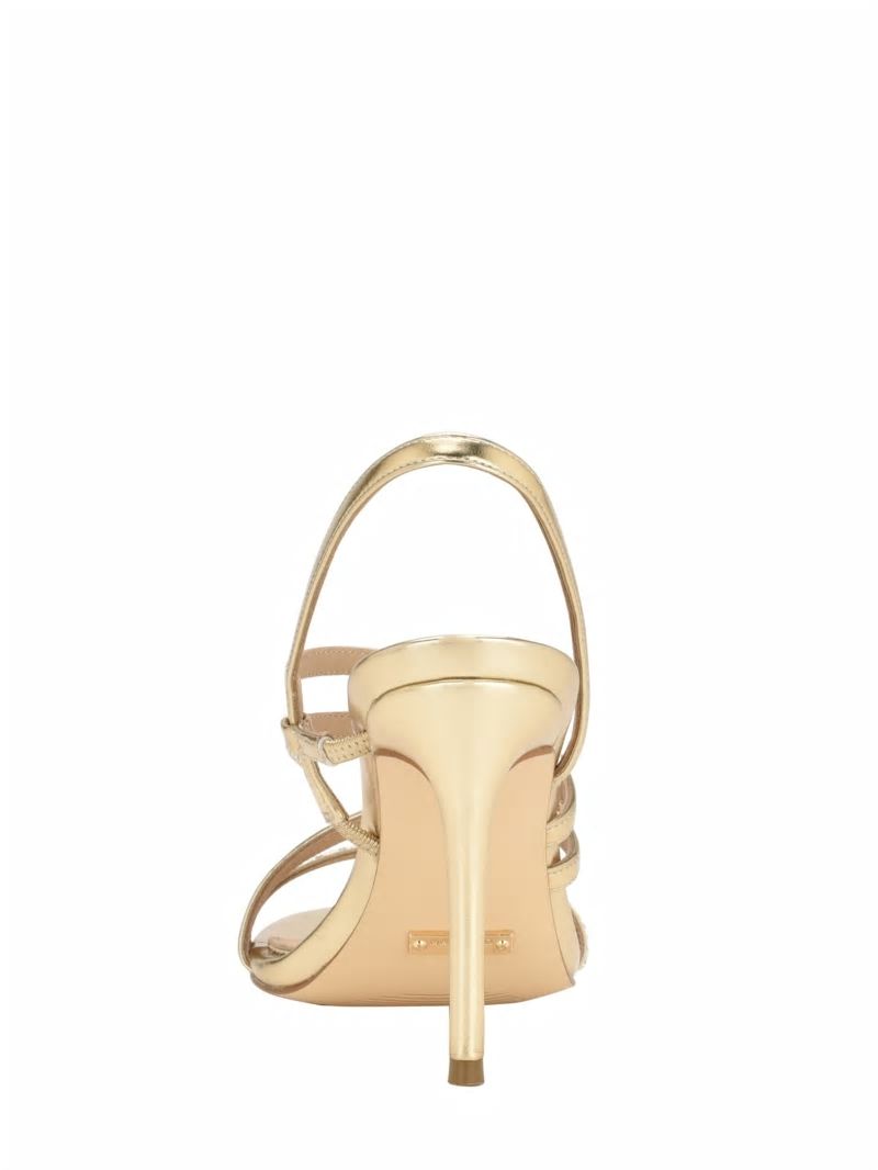 Guess Kaden Crystal Strappy Heel - Gld-1 Gold Guess Kaden Crystal Strappy Heel - Gld-1 Gold