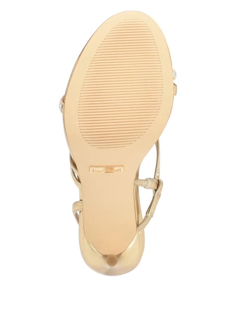 Guess Kaden Crystal Strappy Heel - Gld-1 Gold Guess Kaden Crystal Strappy Heel - Gld-1 Gold