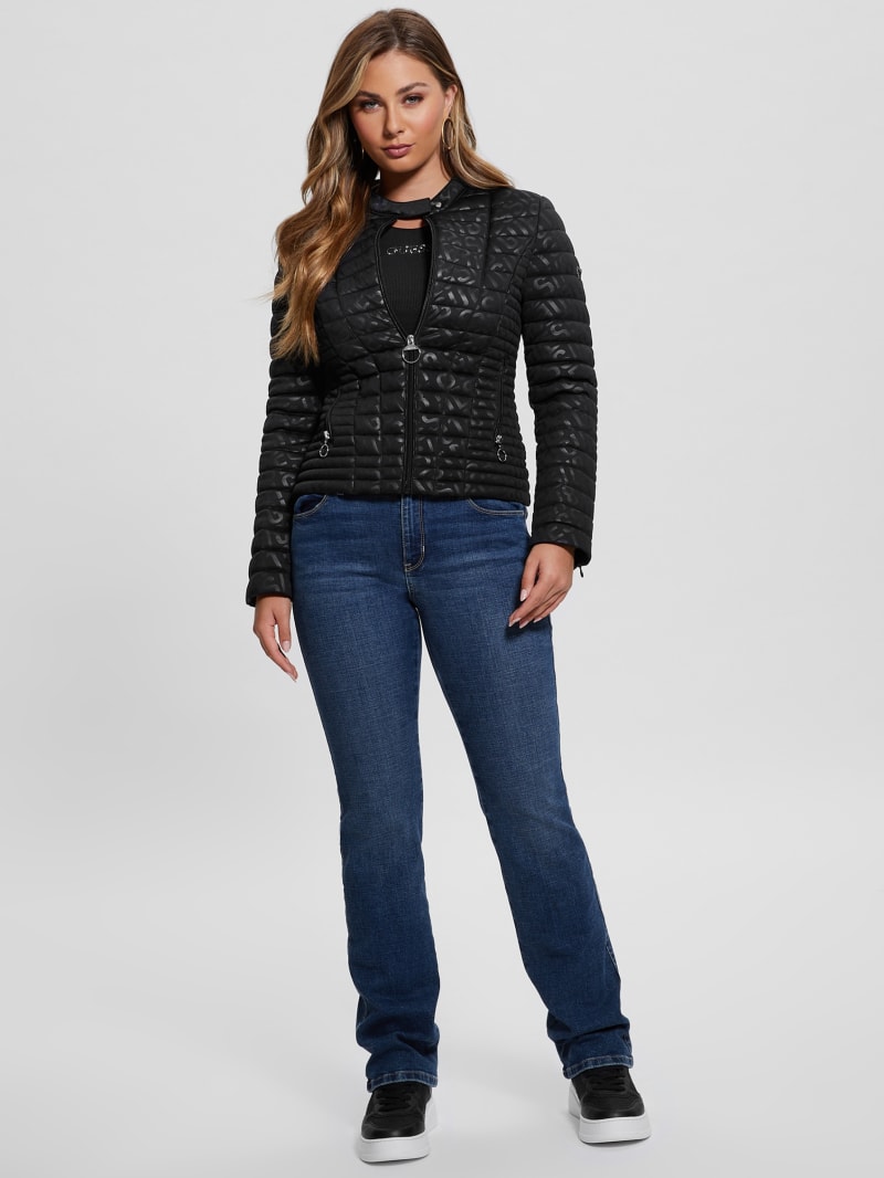 Guess Vona Quilted Logo Jacket - Black Guess Vona Quilted Logo Jacket - Black