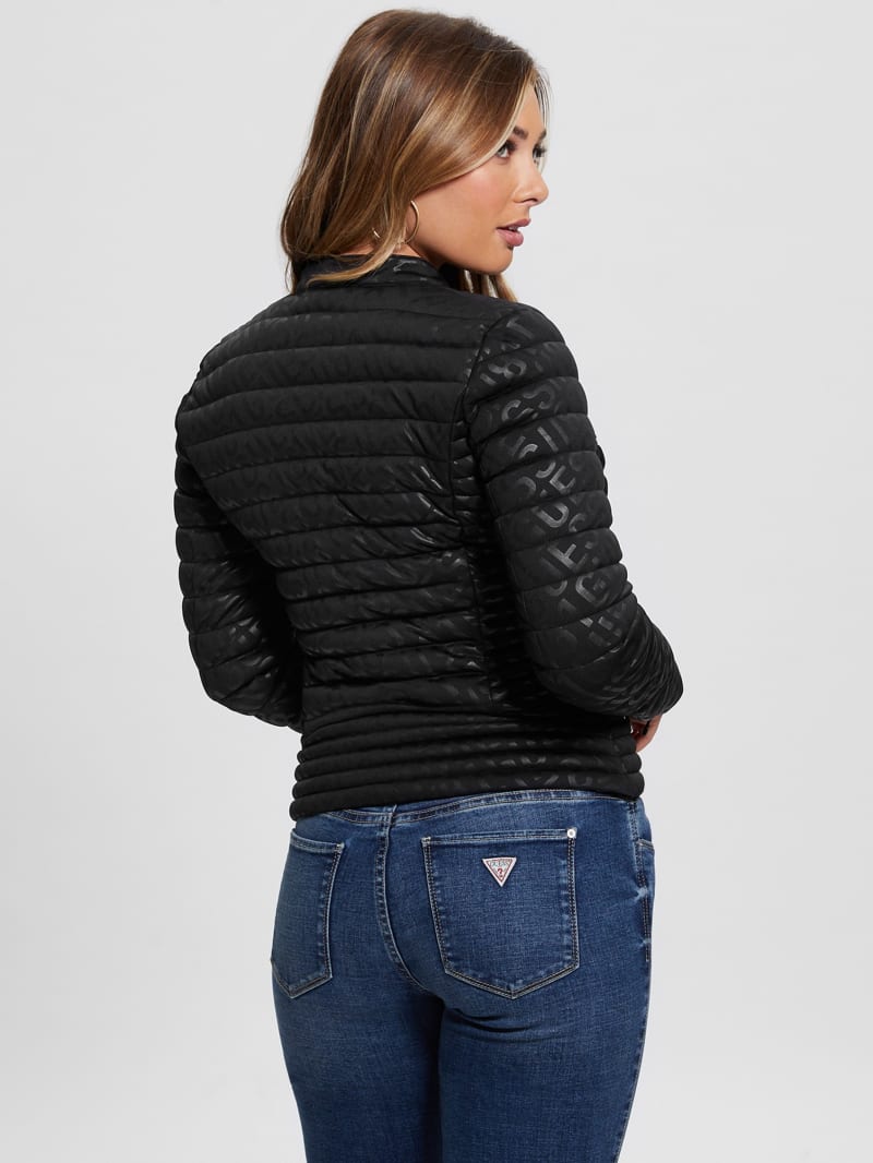 Guess Vona Quilted Logo Jacket - Black Guess Vona Quilted Logo Jacket - Black