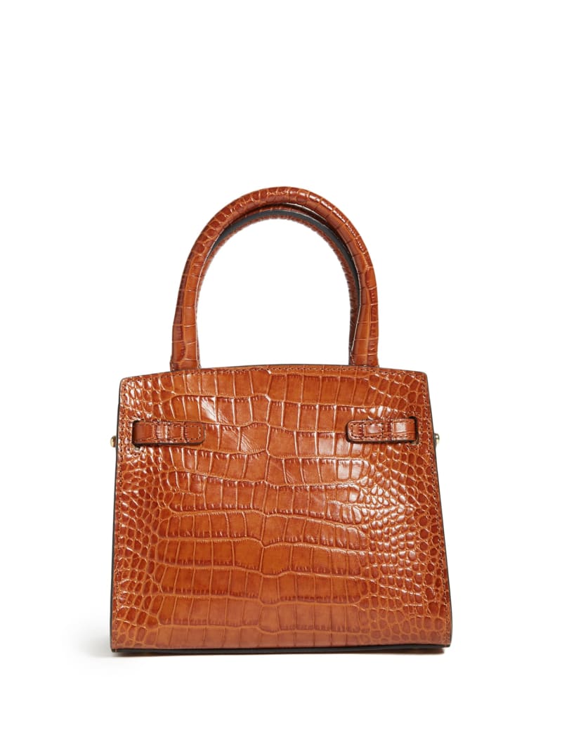 Guess Cristina Leather Mini Satchel - Cognac Guess Cristina Leather Mini Satchel - Cognac