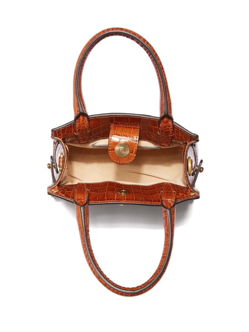 Guess Cristina Leather Mini Satchel - Cognac Guess Cristina Leather Mini Satchel - Cognac