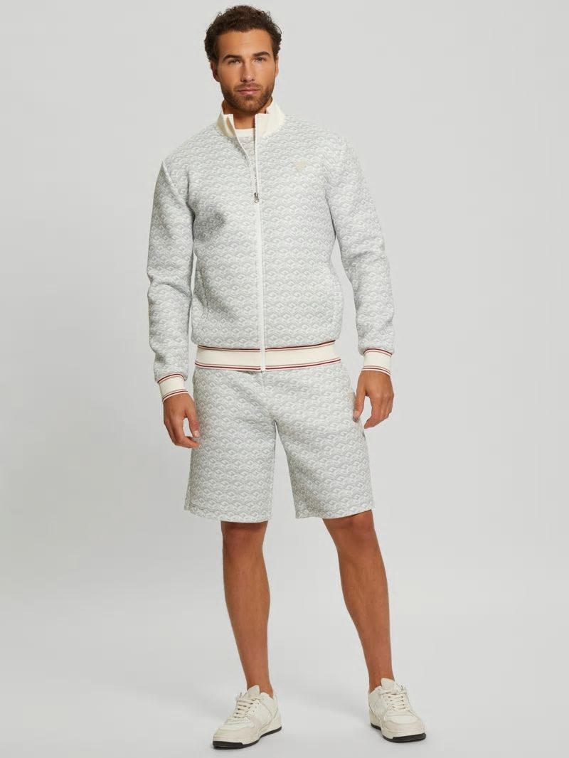 Guess Rolph Signature Cube Jacket - Macro G Cube White Combo Guess Rolph Signature Cube Jacket - Macro G Cube White Combo