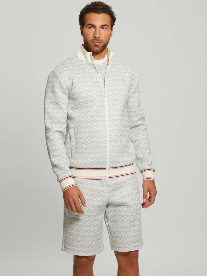 Guess Rolph Signature Cube Jacket - Macro G Cube White Combo Guess Rolph Signature Cube Jacket - Macro G Cube White Combo