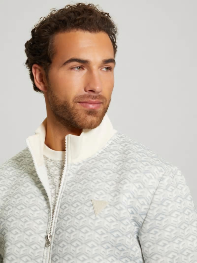 Guess Rolph Signature Cube Jacket - Macro G Cube White Combo Guess Rolph Signature Cube Jacket - Macro G Cube White Combo