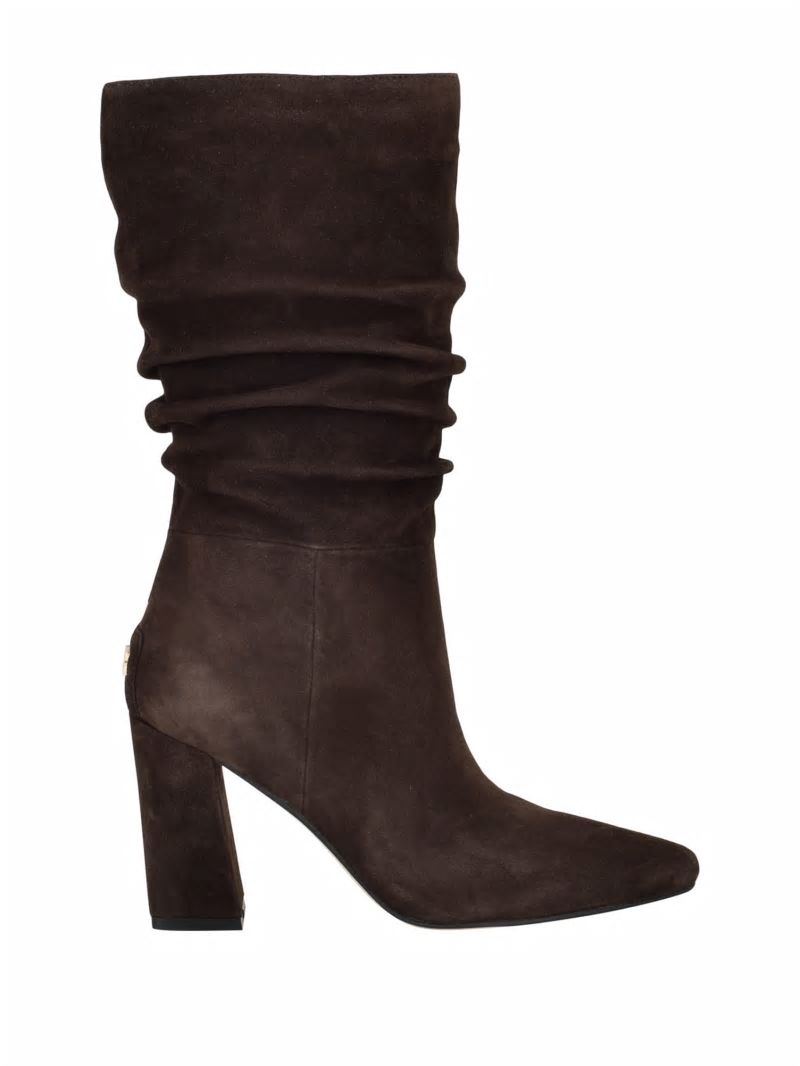 Guess Yeppy Suede Slouch Booties - Dark Brown Guess Yeppy Suede Slouch Booties - Dark Brown