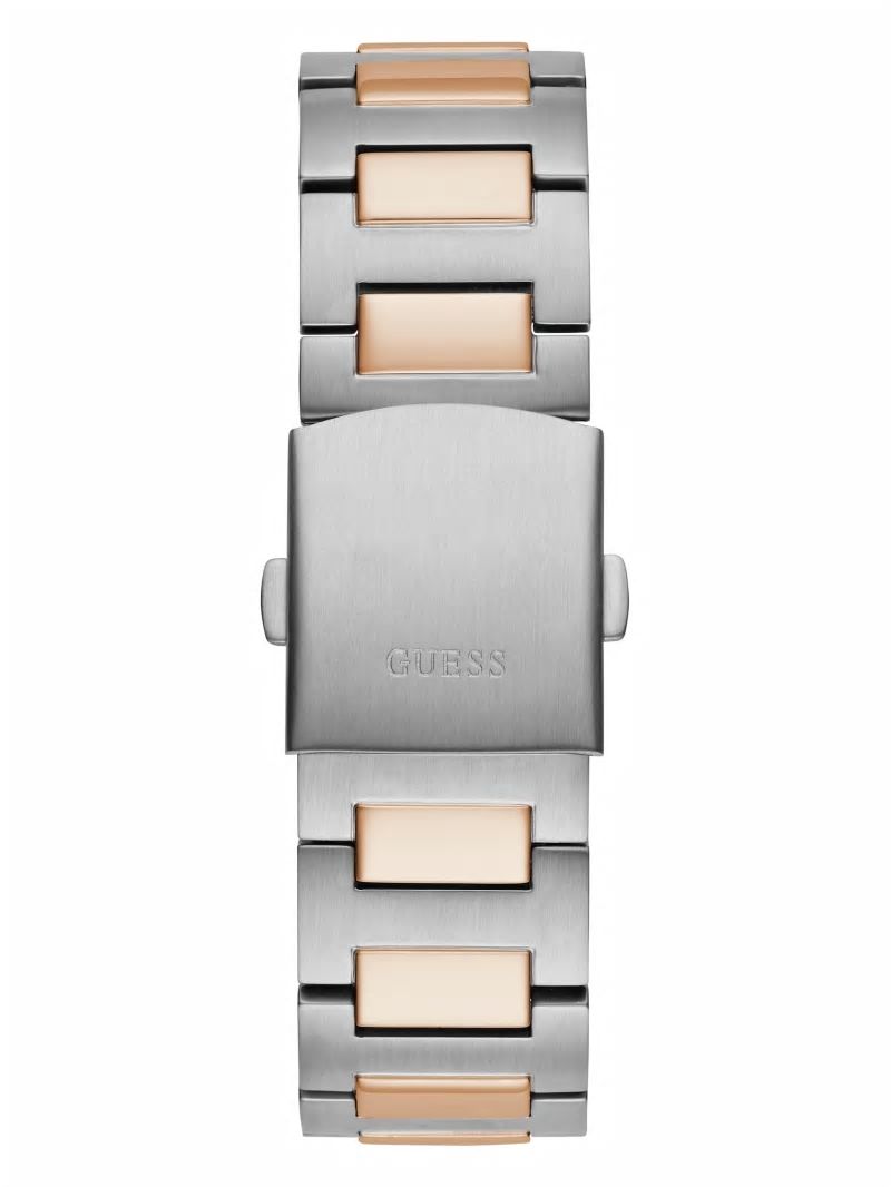 Guess Multi-Tone and Blue Multifunction Watch - Silver Guess Multi-Tone and Blue Multifunction Watch - Silver