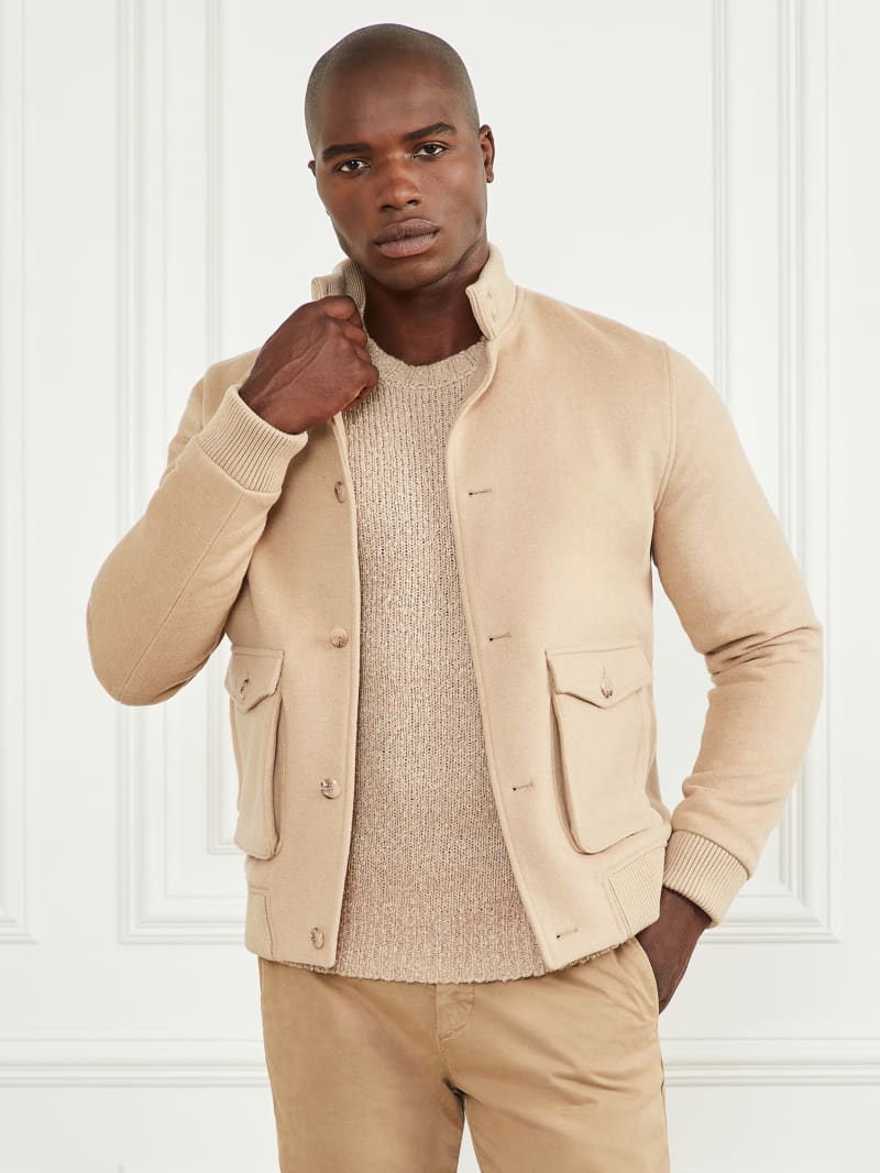 Guess Wool-Blend Utility Jacket - Herb Tan Guess Wool-Blend Utility Jacket - Herb Tan