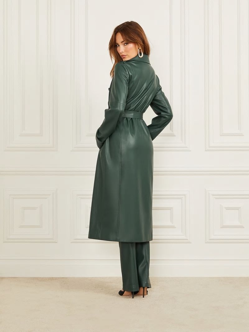 Guess Freya Faux-Leather Trench Coat - Alpine Grove Guess Freya Faux-Leather Trench Coat - Alpine Grove