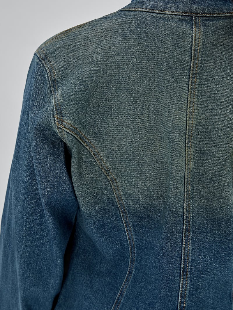 Guess GUESS Originals Moto Zip Up Jacket - Go Tinted Medium Wash Guess GUESS Originals Moto Zip Up Jacket - Go Tinted Medium Wash