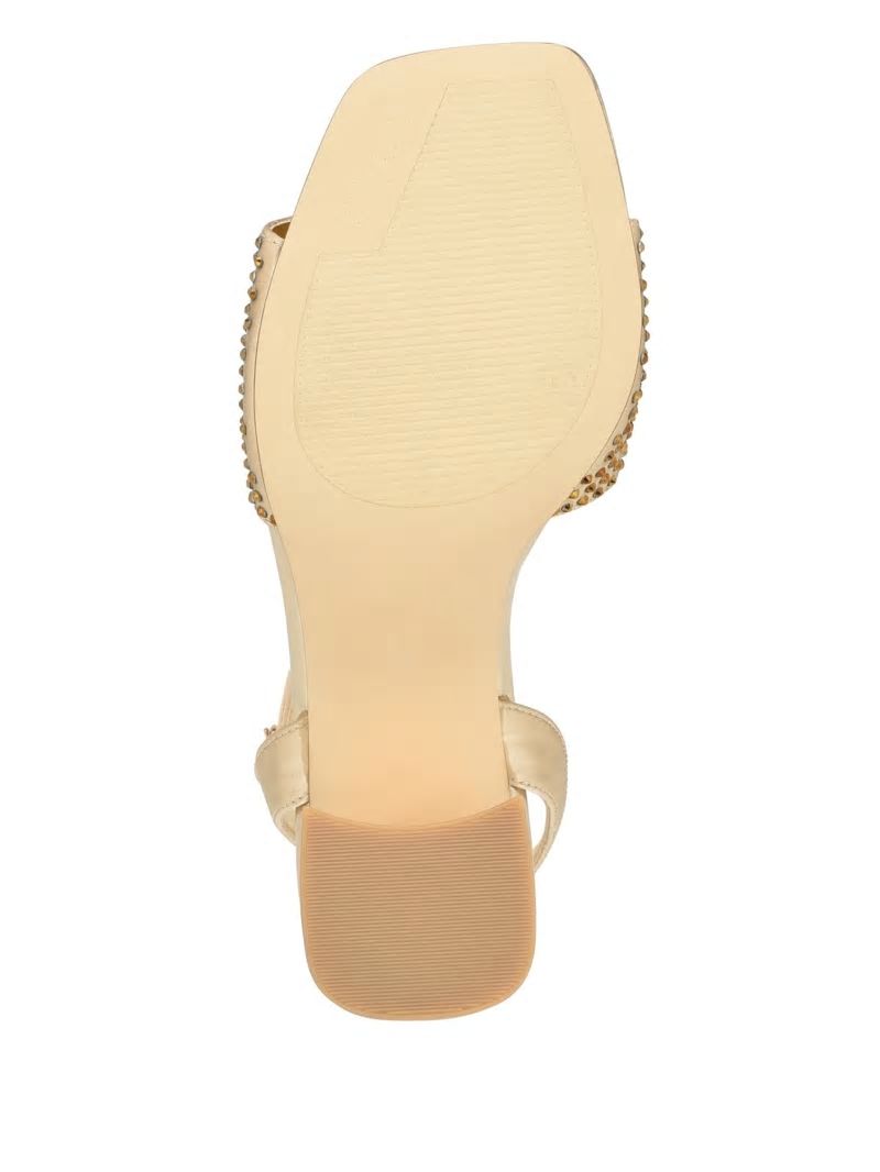 Guess Gelya Triangle Blocked Heels - Gold Guess Gelya Triangle Blocked Heels - Gold