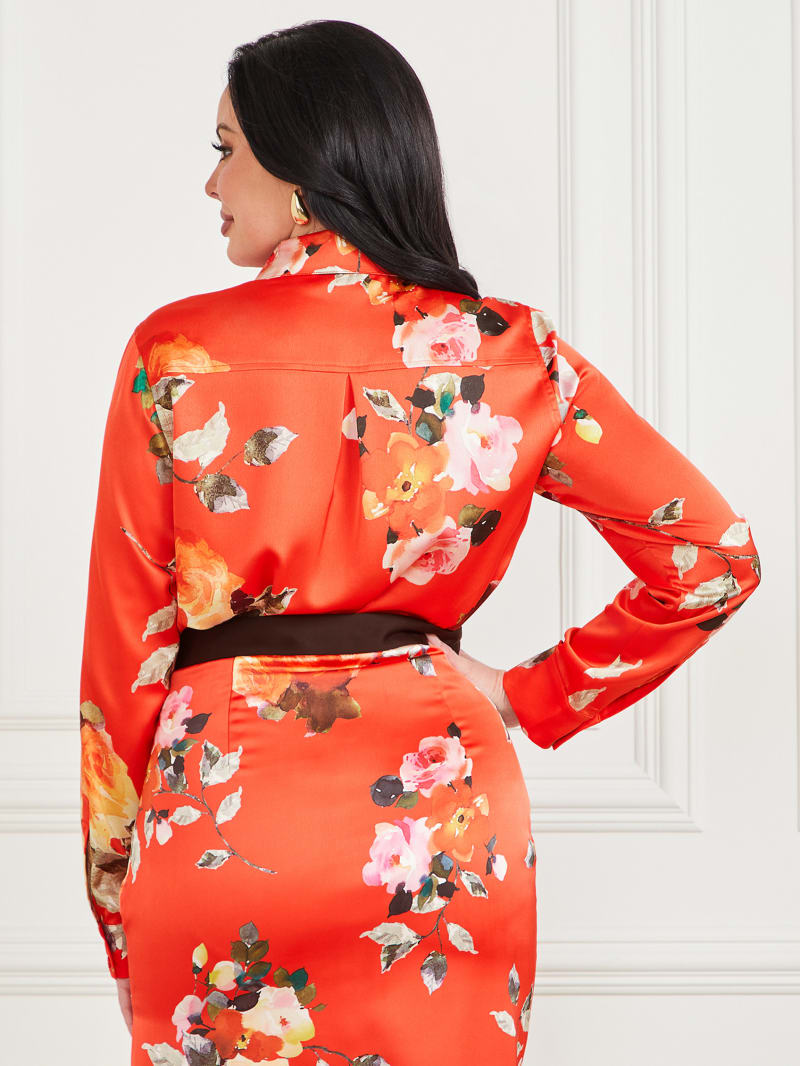 Guess Icon Printed Satin Blouse - Corsage Print Guess Icon Printed Satin Blouse - Corsage Print